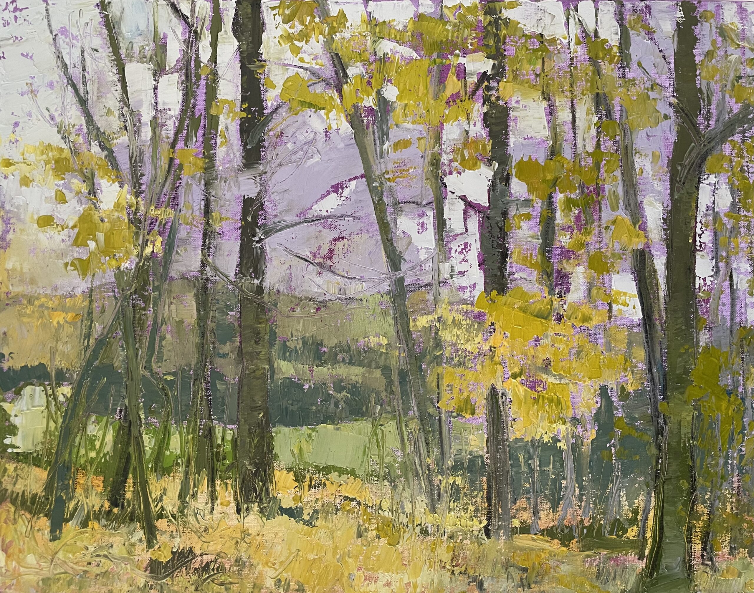 Leafing Out. 14”x18” oil on linen.